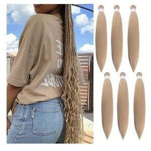 Ash Blonde Pre Stetched Braiding Hair Extensions (Pack of 6)